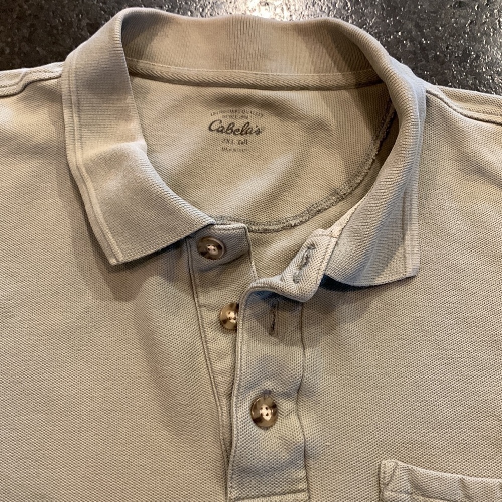Cabelas mens short sleeve polo 2XL tall substantial fabric rugged outdoor mens - Picture 2 of 8